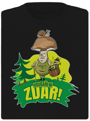 Houbaření zdar dámské sportovní tričko Black