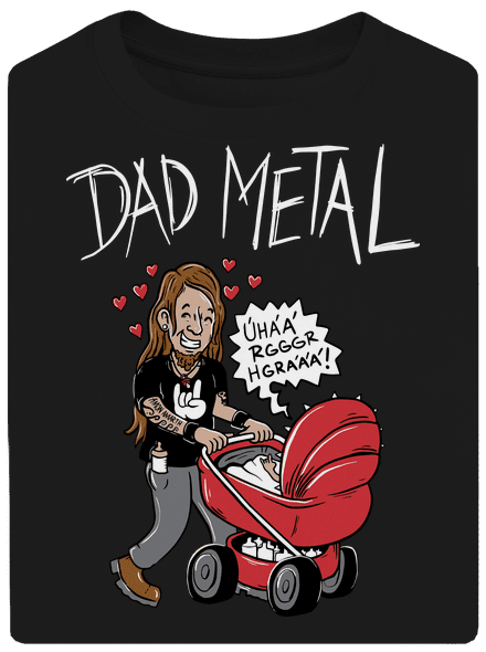Dad metal unisex tričko oversized Black