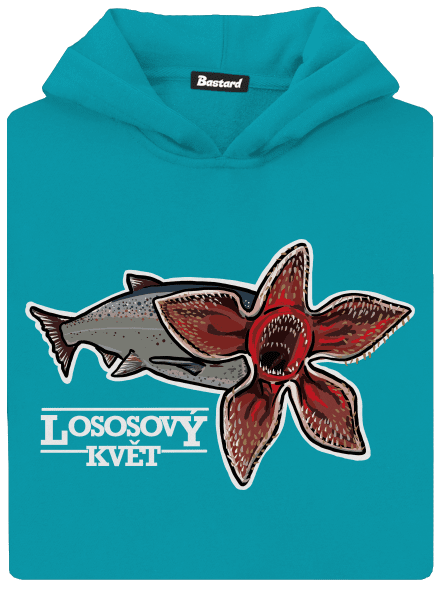 Lososový květ dětská mikina klokanka Hawaiian Blue