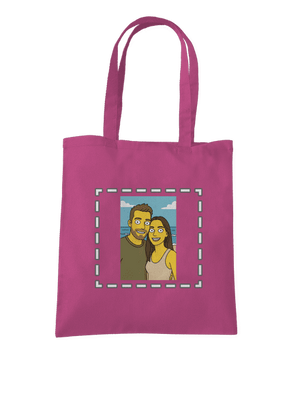Simpsonovi z vlastní fotky taška Fuchsia