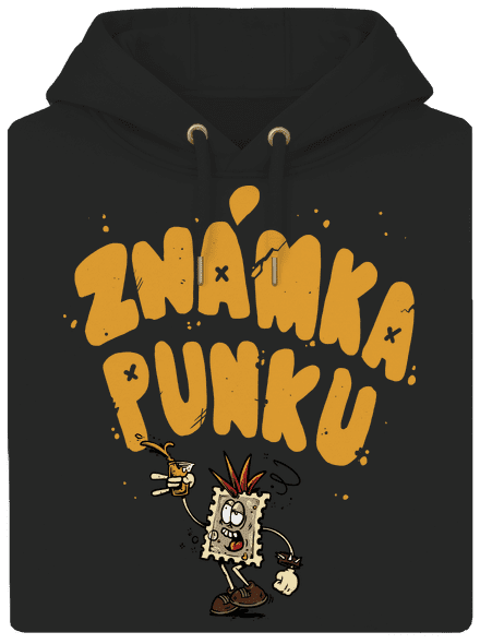 Vylitá známka punku  unisex mikina premium Dark Black