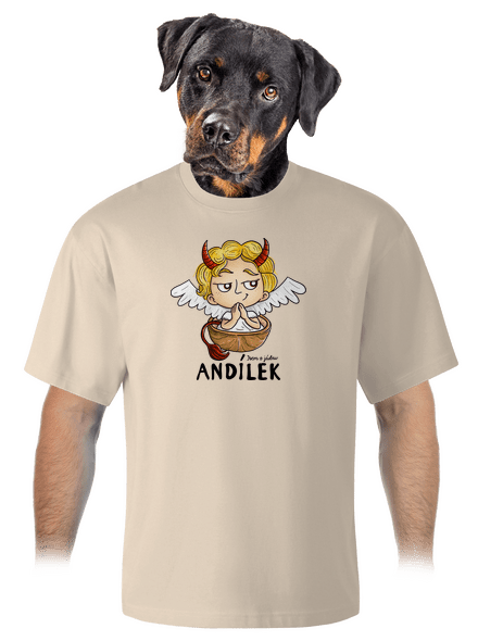 Andílek unisex tričko oversized Almond