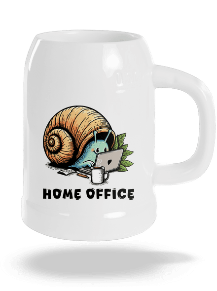 Šnekův home office půllitr White
