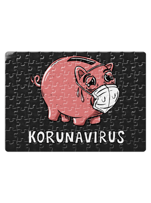 Korunavirus v kasičce puzzle White