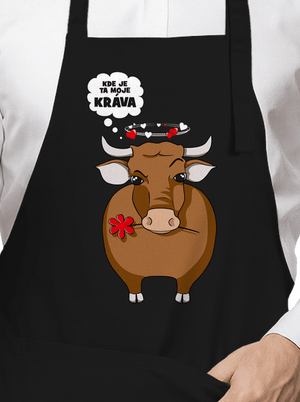 Kráva a bejk zástěra Black