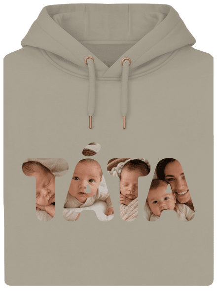 Nápis táta z vlastních fotek unisex mikina premium Pastel Macchiato