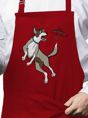 Létající talíř zástěra Red