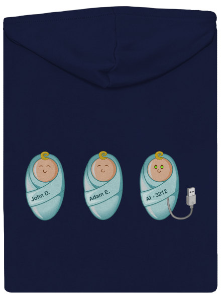 AI baby pánská mikina na zip Navy