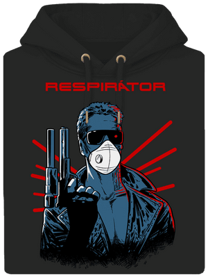Respirátor unisex mikina premium Dark Black