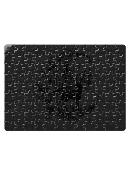 Jelen v květu černý puzzle White