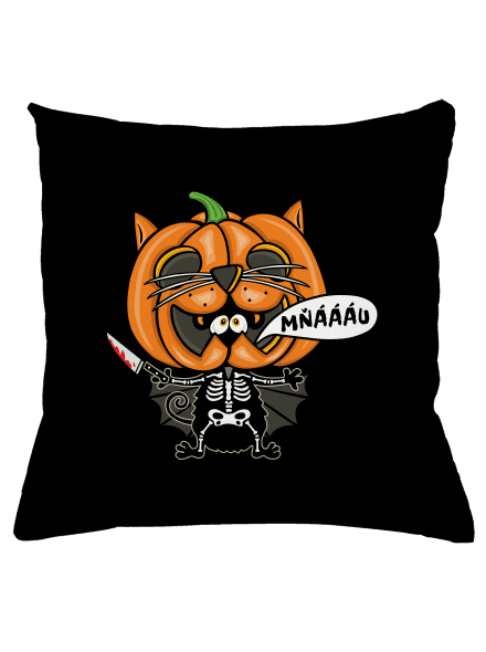Halloweenská kočička polštář Black