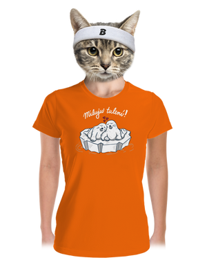 Miluju tulení dámské sportovní tričko Neon Orange