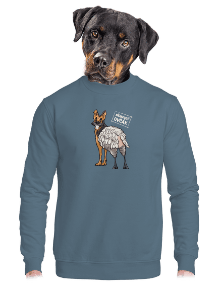 Německý ovčák unisex mikina bez kapuce Nordic Blue