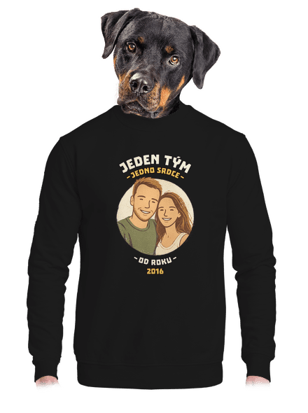 Jeden tým z vlastní fotky unisex mikina bez kapuce Black