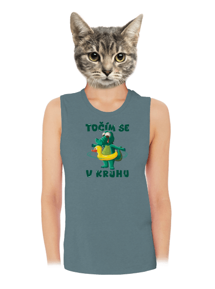 Točím se v kruhu dámské tílko volné Heather Deep Teal