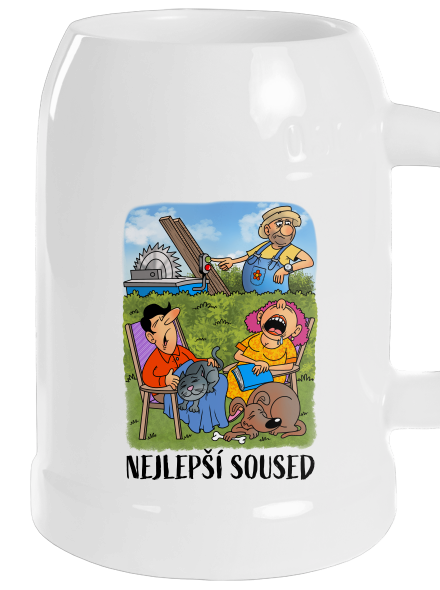 Nejlepší soused půllitr White