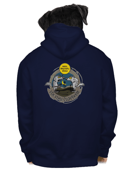 Vlk vlku člověkem pánská mikina na zip Navy