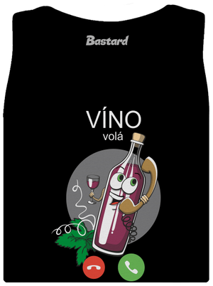 Červené víno volá dámské tílko klasické Black
