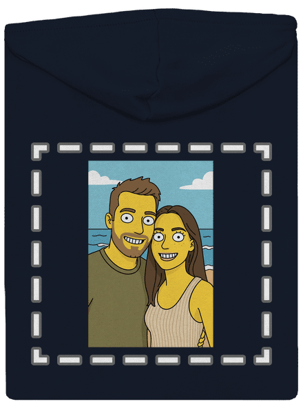 Simpsonovi z vlastní fotky dámská mikina na zip Navy Mal