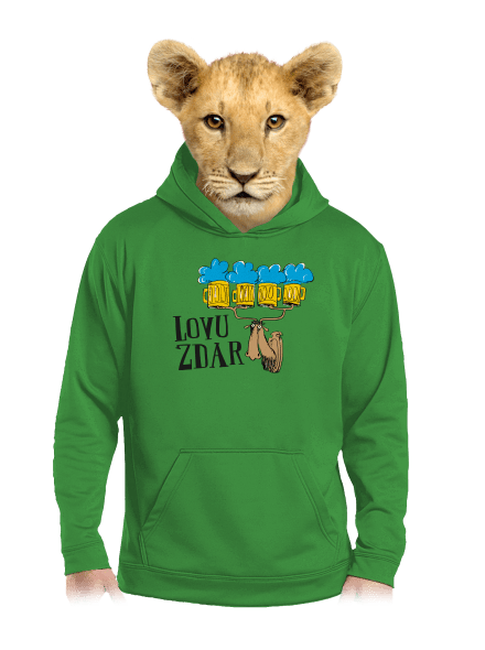 Lovu zdar dětská mikina klokanka Kelly Green AWD