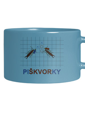 Škvoří piškvorky hrnek makronka Blue Macaron