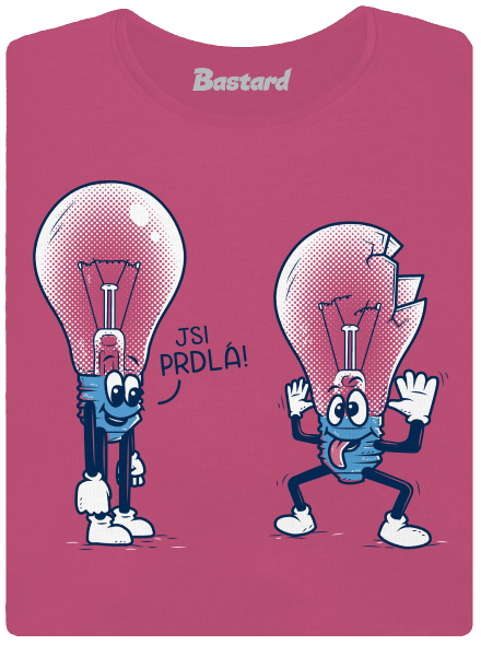 Prdlá dámské tričko s lemem Magenta
