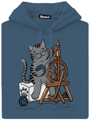 Kočka přede dámská mikina klokanka Denim