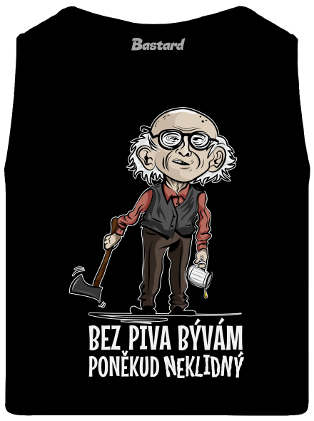 Neklidný bez piva pánské tílko Black