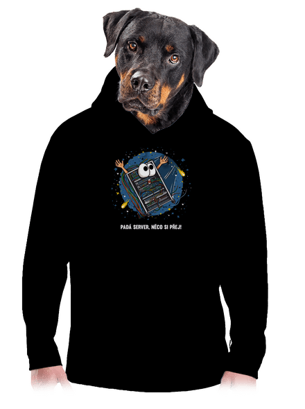 Padá server pánská mikina klokanka Black