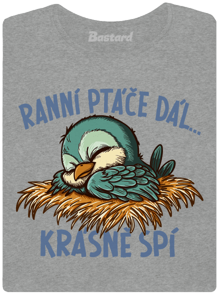 Ranní ptáče spí dámské tričko Dark Gray Melange