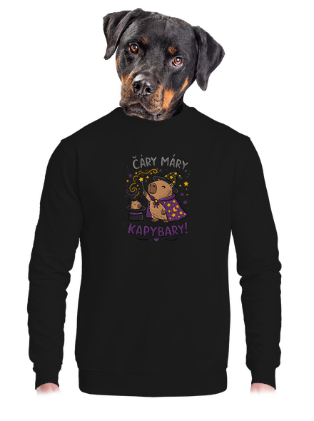 Čáry máry kapybary unisex mikina bez kapuce Black