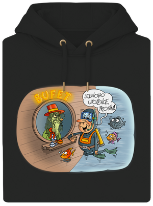 Jednoho utopence unisex mikina premium Dark Black