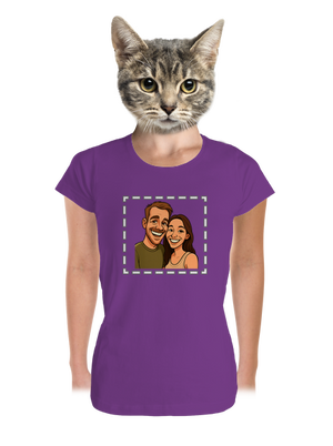Karikatura z vlastní fotky dámské tričko premium Purple