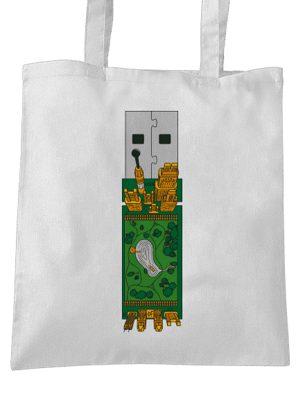 USB city taška White