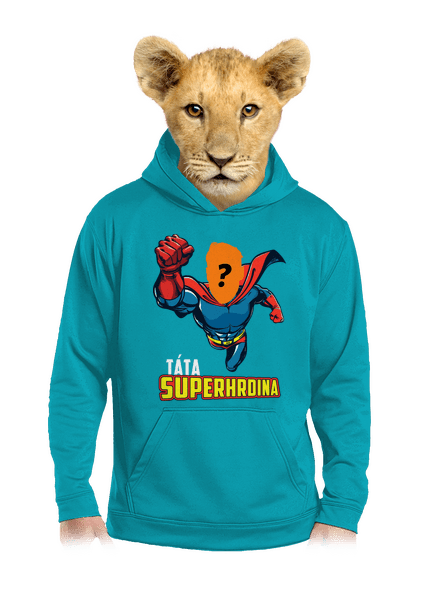 Táta superhrdina dětská mikina klokanka Hawaiian Blue