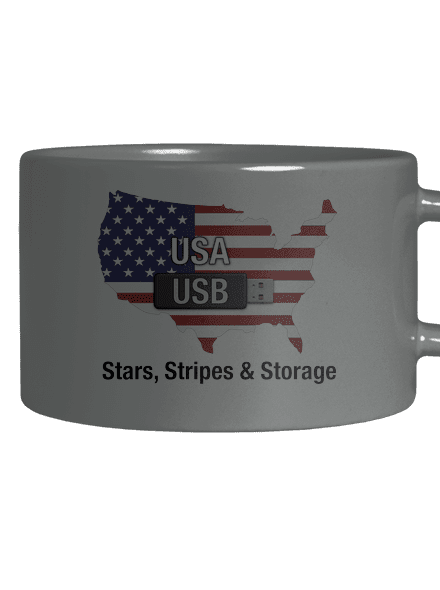 USA a USB hrnek makronka Grey Macaron