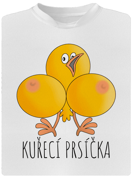 Kuřecí prsíčka pánské sportovní tričko White