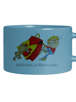 Školák hrnek makronka Blue Macaron