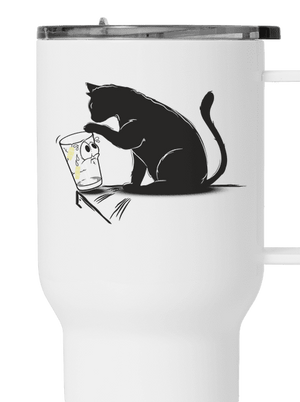 Kočka a sklenice termohrnek White