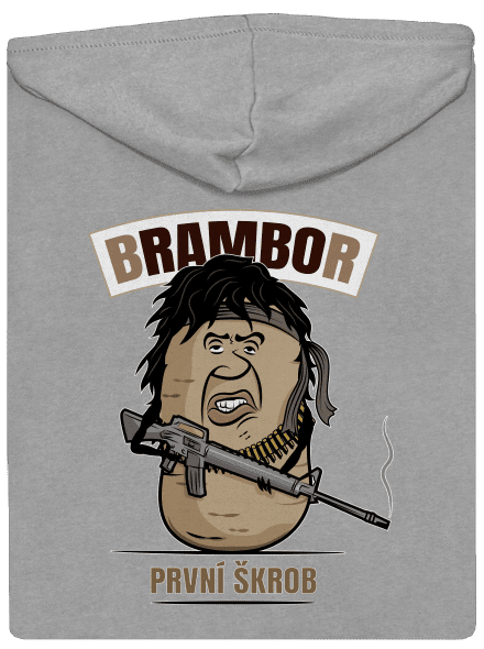 Brambor pánská mikina na zip Light Melange
