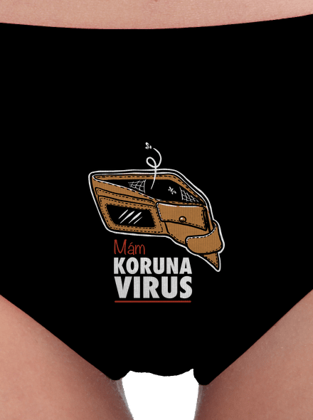 Korunavirus v peněžence dámské kalhotky Black
