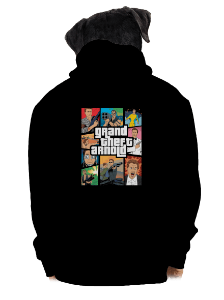 Grand Theft Arnold pánská mikina na zip Black