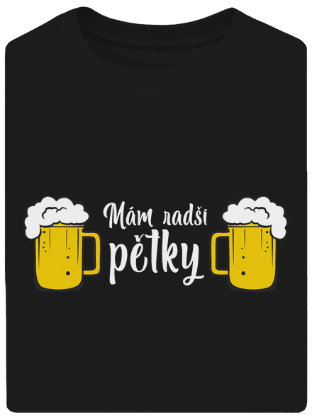 Mám raději pětky unisex tričko oversized Black