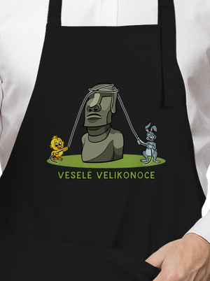 Velikonoční Moai zástěra Black