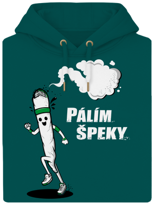 Pálím špeky unisex mikina premium Emerald Green