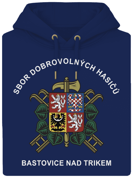 Sbor dobrovolných hasičů s vlastním erbem obce unisex mikina premium Navy