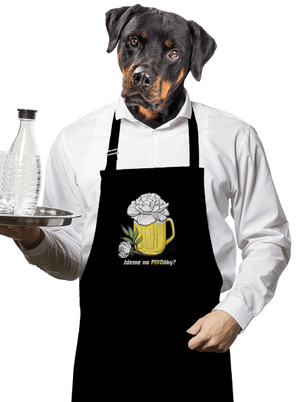 Pivoňky zástěra Black