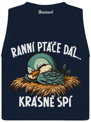 Ranní ptáče spí dámské tílko volné Navy