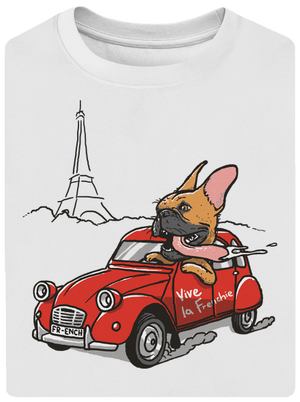 Francouzský buldoček unisex tričko oversized White