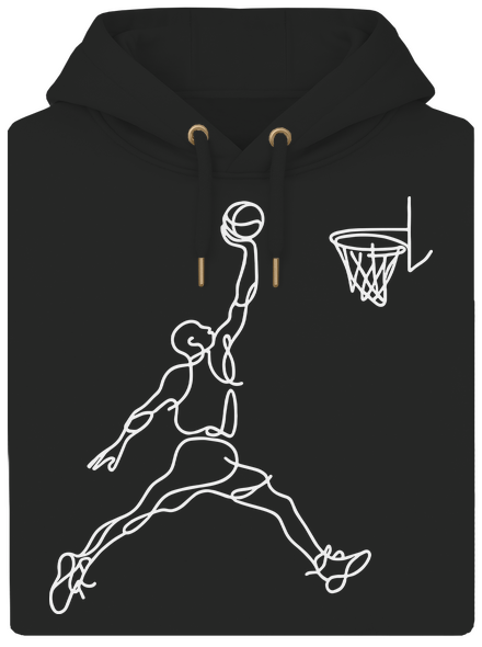One line slam dunk unisex mikina premium Dark Black